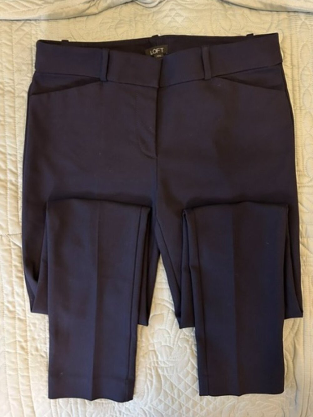 LOFT EUC Marisa Navy Blue Slim Ankle Dress Pants Size 4